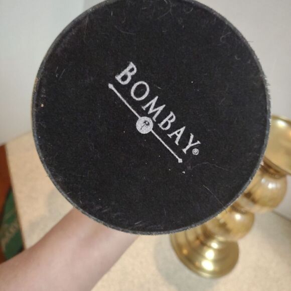 Bombay Brass and Glass Globe Candle Holders - Picture 4 of 4